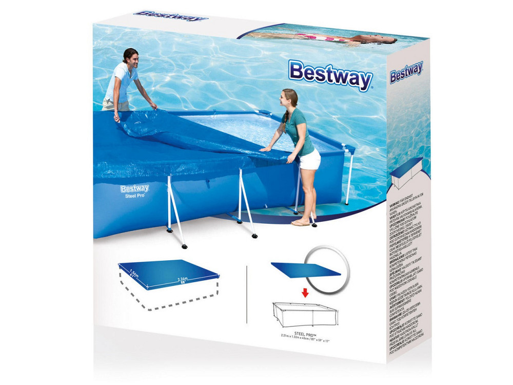 Накриття для каркасного басейну Bestway 58103 224 x 154 см Київ - фото 3