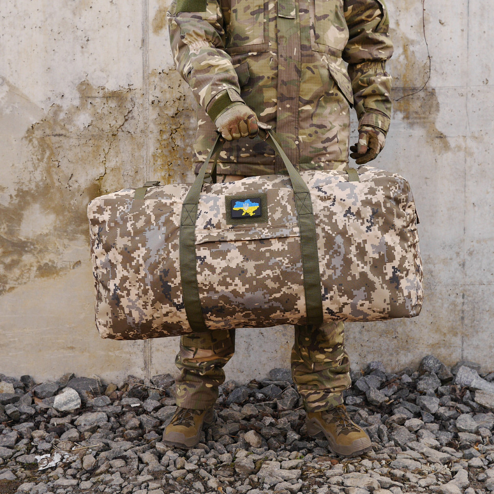 Сумка тактична 100л. Kiborg Military bag Pixel ММ14. Велика армійська сумка транспортна піксель Київ - фото 7