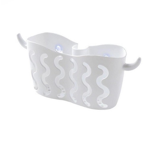 Корзинка для губок, мочалок белая - размер 15,2*8,2см, пластик Киев - изображение 2