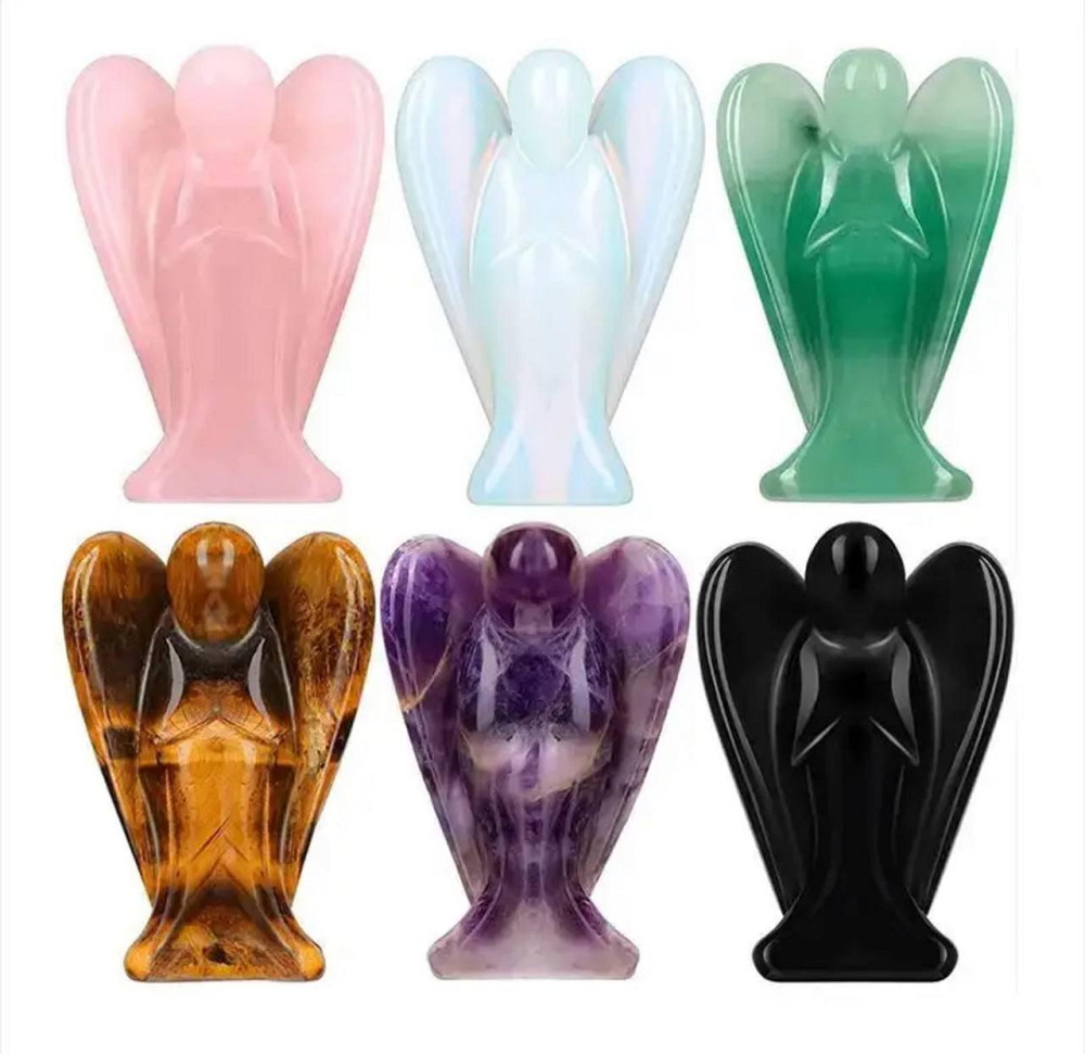 Мини-фигурка хрустального ангела из натурального камня Тигровый глаз 25*18 мм Киев - изображение 3