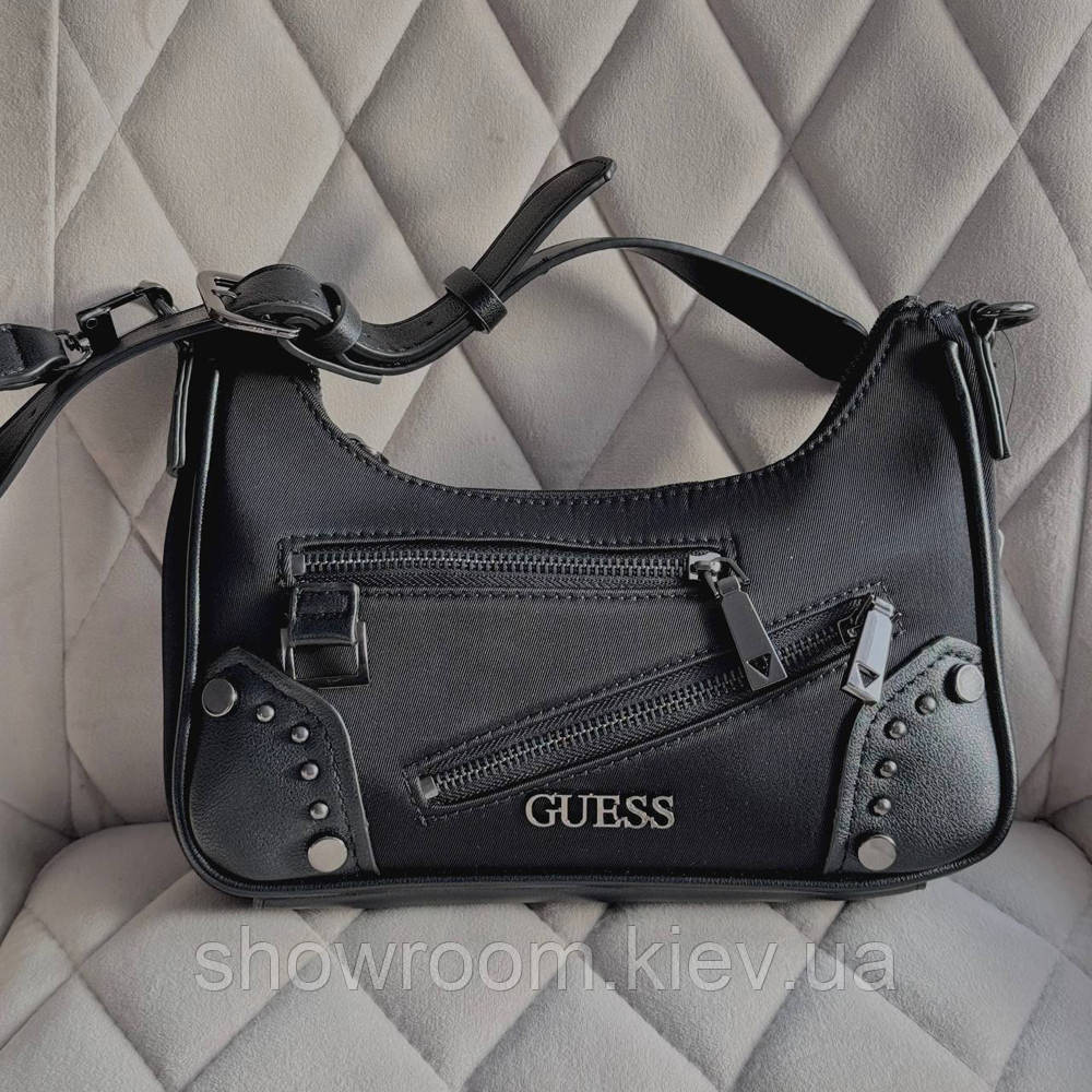 Женская компактная сумка на плечо Guess (812820) черная Киев - изображение 10