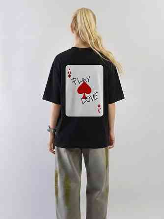 Футболка з принтом Play Love — туз черв, streetwear, унісекс Чернівці