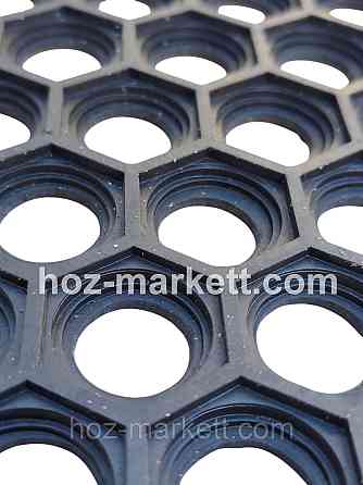 Килимок 75х45х0.9 см гумовий брудозахисний сота чорний Харків