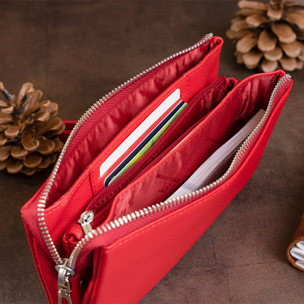 Вместительный клатч из двух частей женский ST Leather 19251 Красный Киев - изображение 1