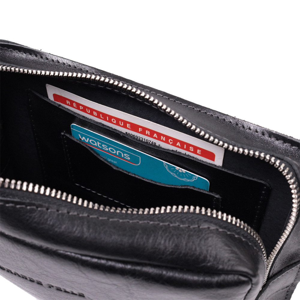 Сумка бананка прямоугольного формата из качественной натуральной кожи GRANDE PELLE 22576 Черный Киев - изображение 7