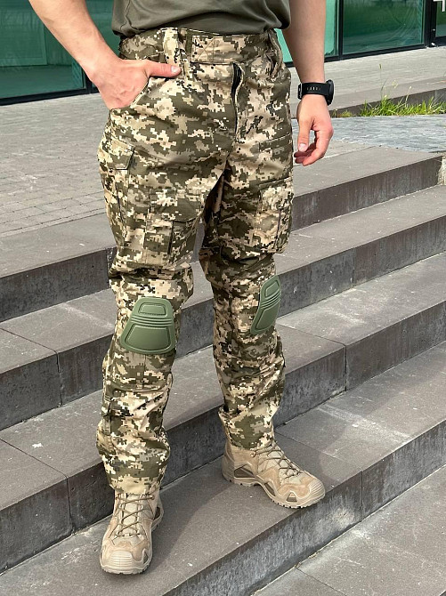 Тактичні чоловічі літні штани посилені штурмові піксель ріп стоп з липучками під коліно і наколінниками Львів - фото 8