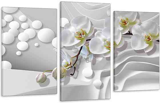 Модульна картина у вітальню/ спальню Орхідеяі Art-571_3 70x130 см Київ
