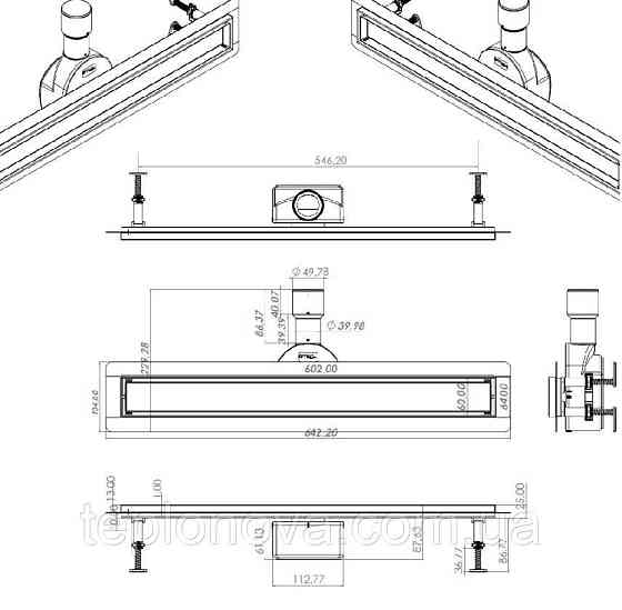 Трап линейный душевой TILLO TM256-60 Черновцы