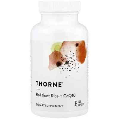 Витаминно-минеральный комплекс Thorne Research Красный дрожжевой рис и CoQ10, Red Yeast Rice + CoQ10, 120 капсул (THR-75104) Вінниця