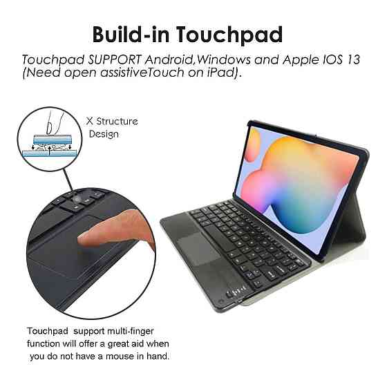 Чохол з клавіатурою для Samsung Galaxy Tab A 10.1 2019 SM-T510/SM-T515/SM-T517 BlinkCat BT тачпад QWERTY чорна клавіатура Київ