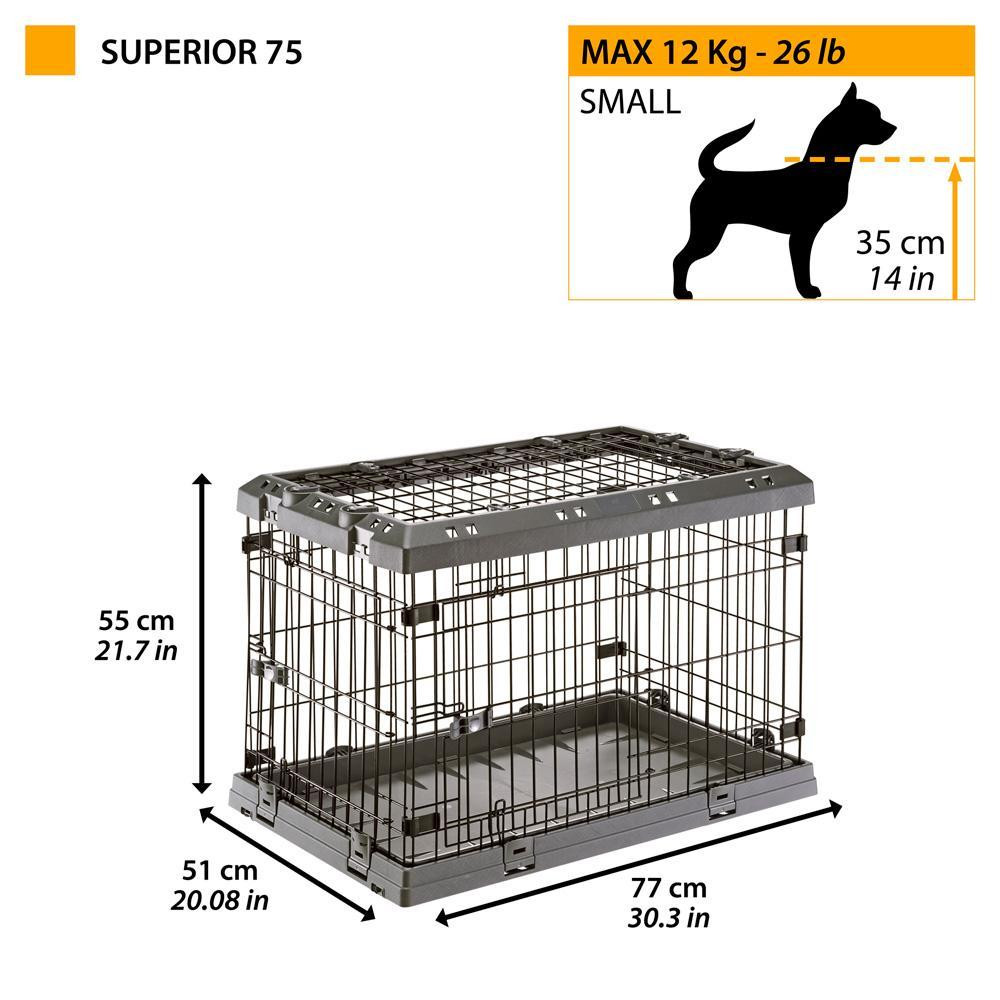 Складна клітина з дверцями для собак Ferplast Superrior (Ферпласт Суперіор) 77 x 51 x h 55 см - 75 Запоріжжя - фото 2