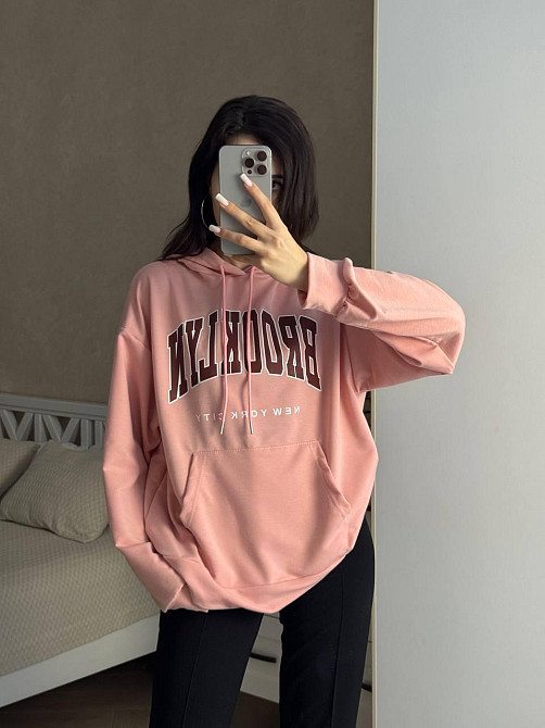 Жіноча повсякденна оверсайз худі з накатом турецька двонитка Одеса - фото 1