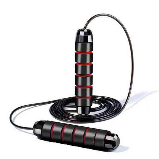 Скакалка швидкісна PowerPlay 4210 Power Weighted Jump Rope Чорна (2,7m.) Кам'янське