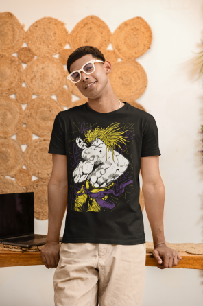 Футболка аниме Джоджо Бизарре Адвентуре Джотаро оверсайз (S/M/L) Черний AnimeJ0651 Днепр