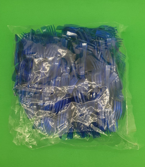 Вилка одноразова пластикова для фруктів Юніта Синя (250 шт) Харків - фото 3