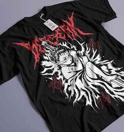 Футболка для мальчика аниме Гутс Кид Берсерк Манга оверсайз (рост от 165 до 180 ) Черний AnimeJ0818m Днепр