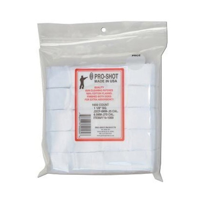 Патч для чищення зброї Pro-Shot .22 - .270 - 1 1/8 квадратний бавовна 1000 шт/уп (11/8-1000) Вінниця - фото 1