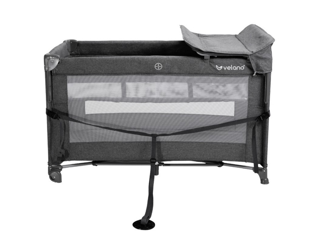 Ліжко-манеж дитяче з другим ярусом та пеленатором VELANO Tino, dark grey Київ - фото 11
