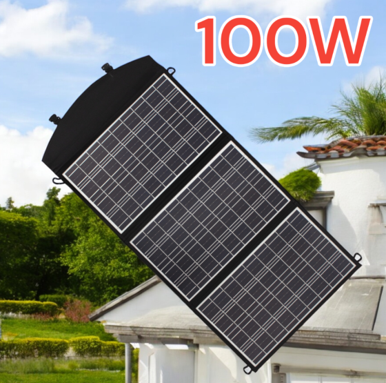 Портативна сонячна панель 100Вт з виходами USB/DC для подорожей, відпочинку та автономного живлення Одеса