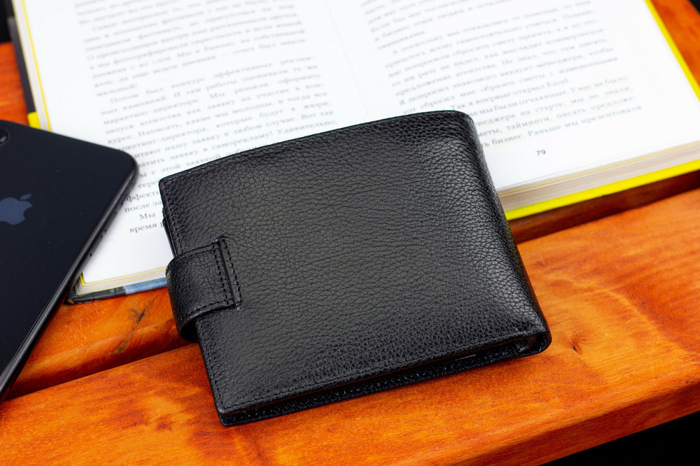 Черное кожаное мужское портмоне с отделением для документов Marco Coverna MCBK010-805 Киев - изображение 10