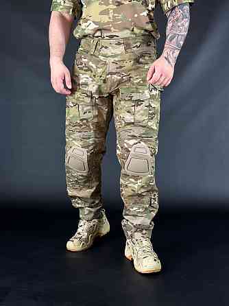 Армійські чоловічі штани мультикам  ріп стоп , демісезонні штурмові штани з захистом колін Львів