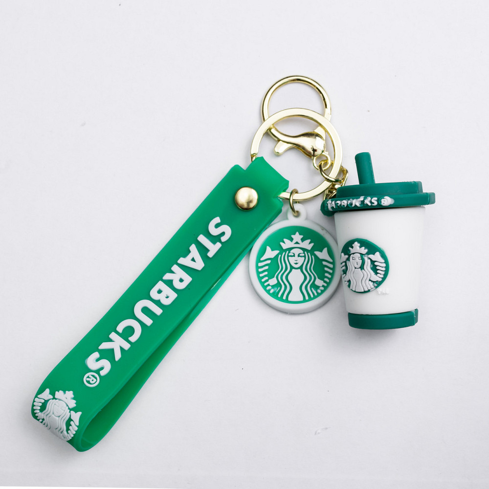 Дитячий брелок Старбакс 3,5×4,5 (см) для ключів, на сумку і рюкзак Білий HP-55-26SW Київ - фото 1