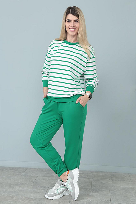 Демісезонний костюм в смужку "Delight" оптом | Батал Зелений, 50-52 Київ - фото 1
