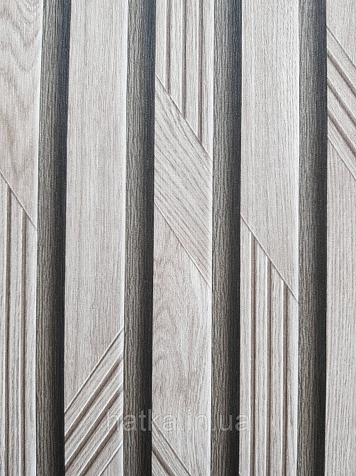 Обои виниловые на флизелине метровые Sintra Edelina полосы под стеновую панель коричневые с серым Киев - изображение 3