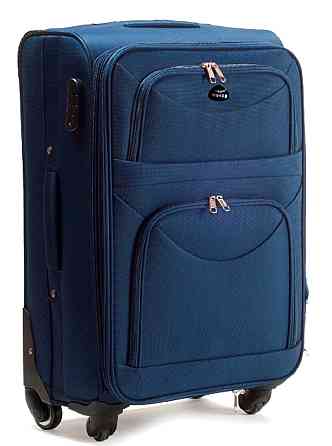 Валіза тканинна WINGS 6802 велика 75 см темно-синя 4 колеса Київ