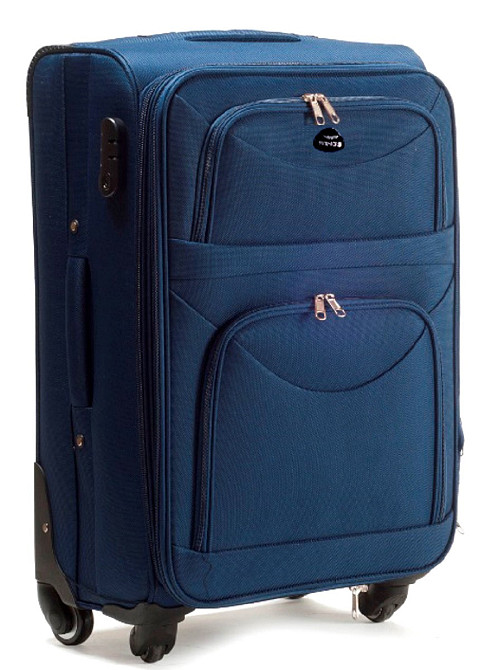 Валіза тканинна WINGS 6802 велика 75 см темно-синя 4 колеса Київ - фото 1