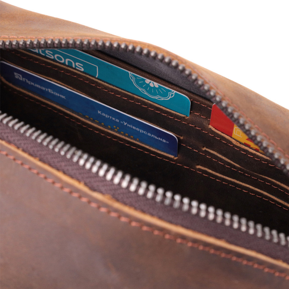 Мужская барсетка в винтажном стиле из натуральной кожи Vintage sale_15109 Коричневый Киев - изображение 8