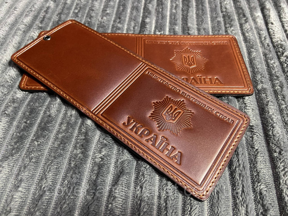 Обкладинка шкіряна на посвідчення МВД "Міністерство внутрішніх справ" Київ - фото 1