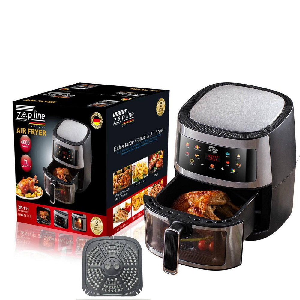 Багатофункціональна електрична фритюрниця Zepline ZP-111, сріблястого кольору, 7 л, 4000 Вт. Одеса - фото 2