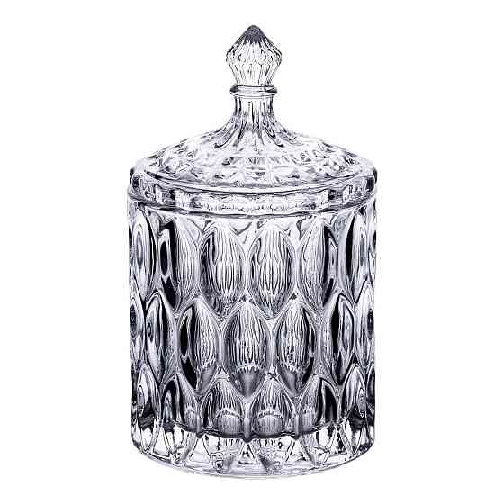 Цукорниця з кришкою Ø 7.5 см ваза цукорниця кругла скляна HP-4-102 Київ