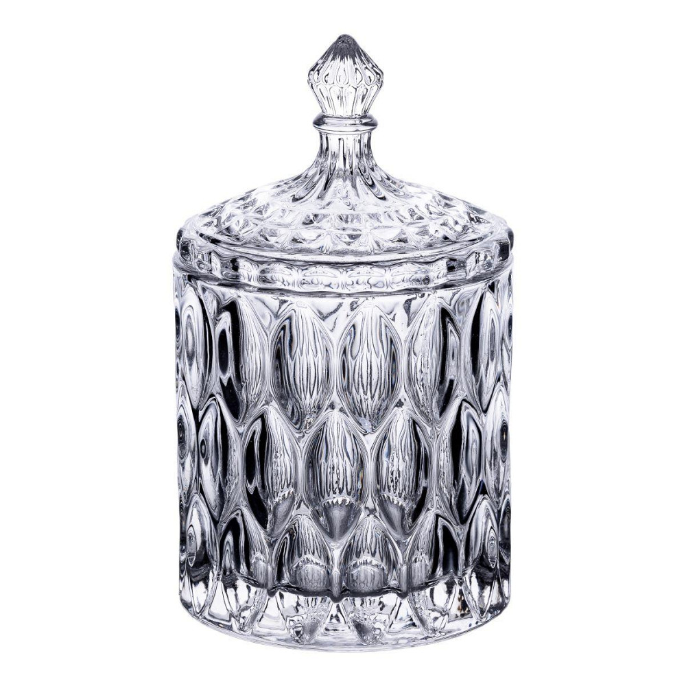 Конфетница с крышкой Ø 7.5 см ваза сахарница круглая стеклянная HP-4-102 Киев - изображение 1