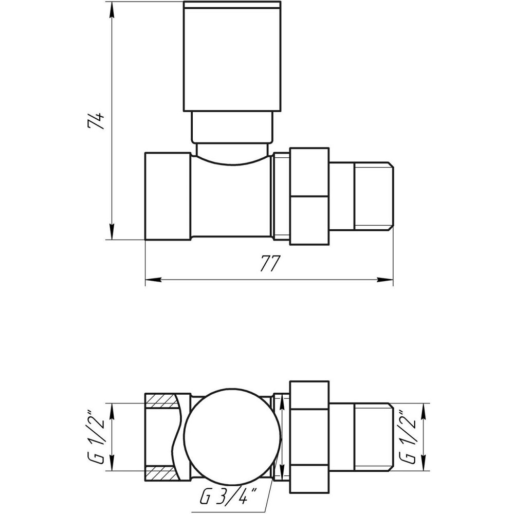 Кран вентильный прямой с американкой SOLOMON 1/2″ CHROM 1865 (000002167) Киев - изображение 2