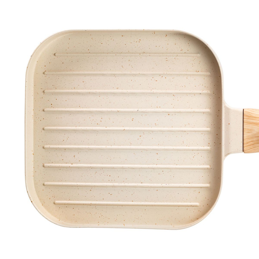 Breakfast Сковорода гриль квадратна 18×18 см рифлена з гранітним покриттям бежева HP39568W Киев - изображение 5