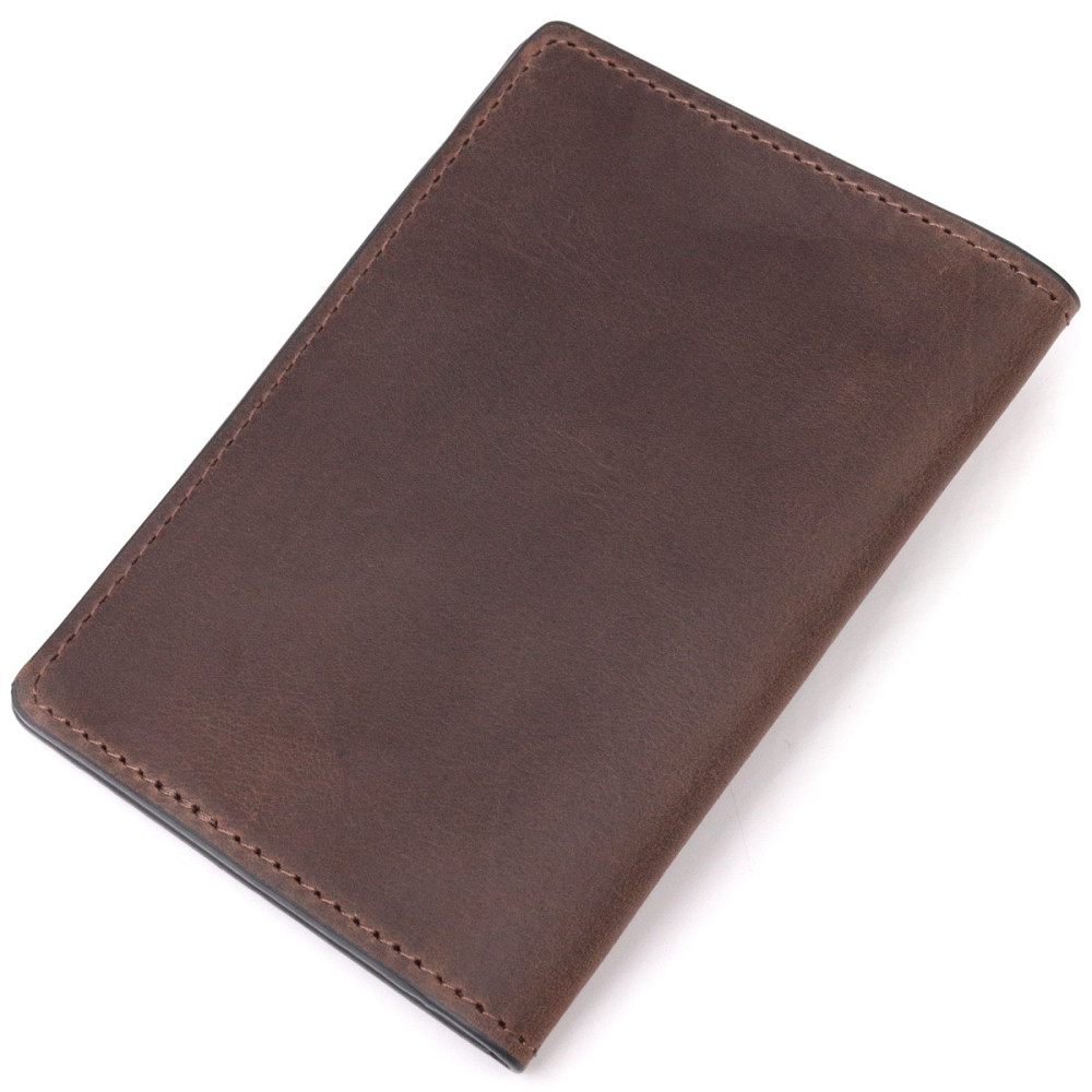 Надійна обкладинка з вінтажної шкіри на військовий квиток Тризуб ЗСУ (GRANDE PELLE) Київ - фото 6