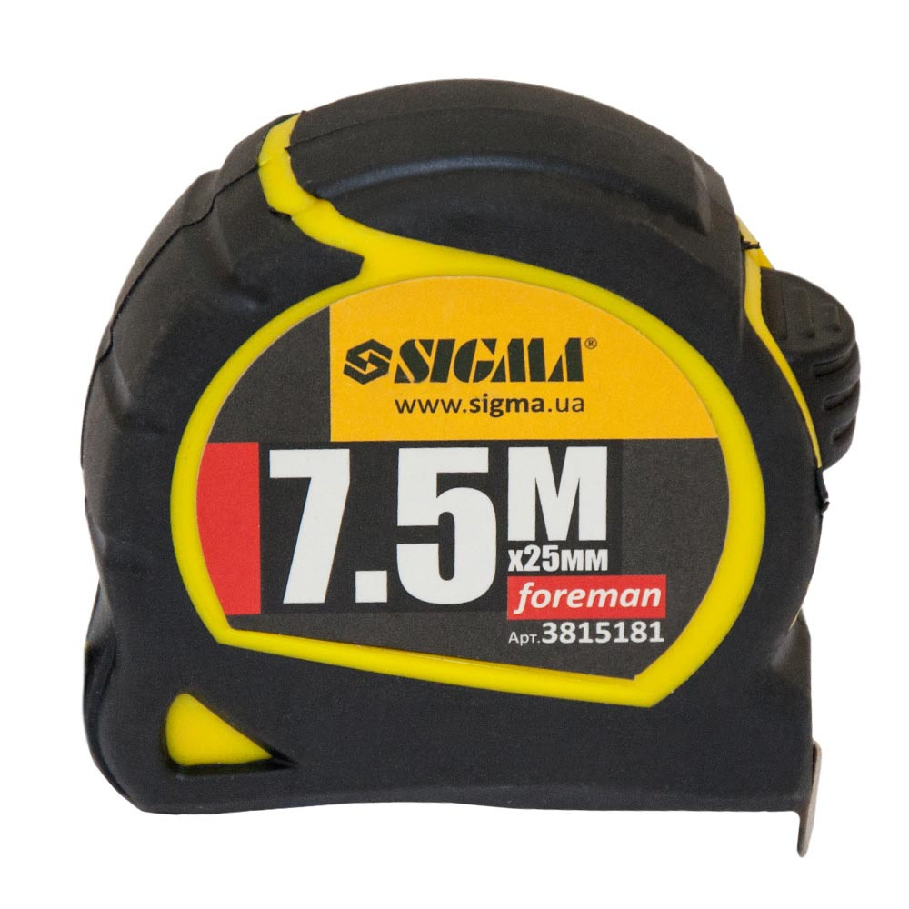 Sigma Рулетка Foreman 7.5м×25мм без ремешка SIGMA (3815181) Київ - фото 3