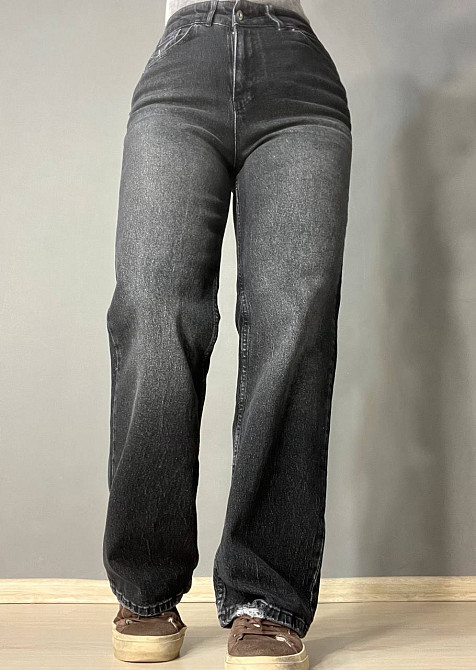 Джинси жіночі Q-4 Denim 561-70 палаццо рівні від стегна стрейчеві комфорт, чорний, 27, 27, 74 см, 10 Одеса - фото 1