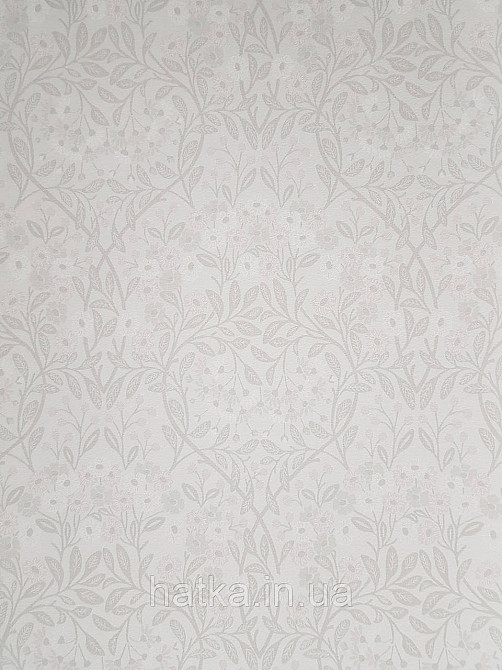 Шпалери флізелінові еко Rasch Sophia 0.53х10 рослинний принт квіти маленькі польові рожеві на біло сірому Київ - фото 3