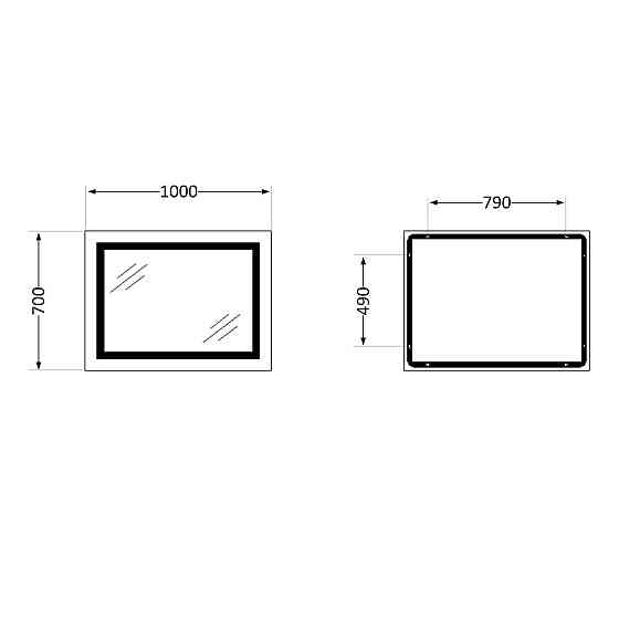 Дзеркало Qtap Cardinal 1000х700 з LED-підсвіткою Touch, з антизапотіванням, з димером, рев. темп. кольори (3000-6500 K) Київ