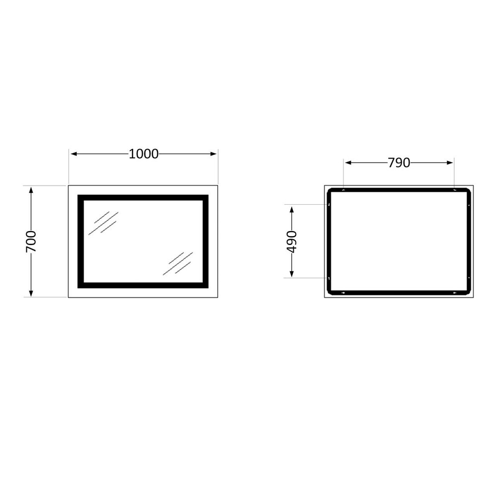 Зеркало Qtap Cardinal 1000х700 с LED-подсветкой Touch, с антизапотеванием, с диммером, рег. темп. цвета (3000-6500K) QT0478C10070 Киев - изображение 2