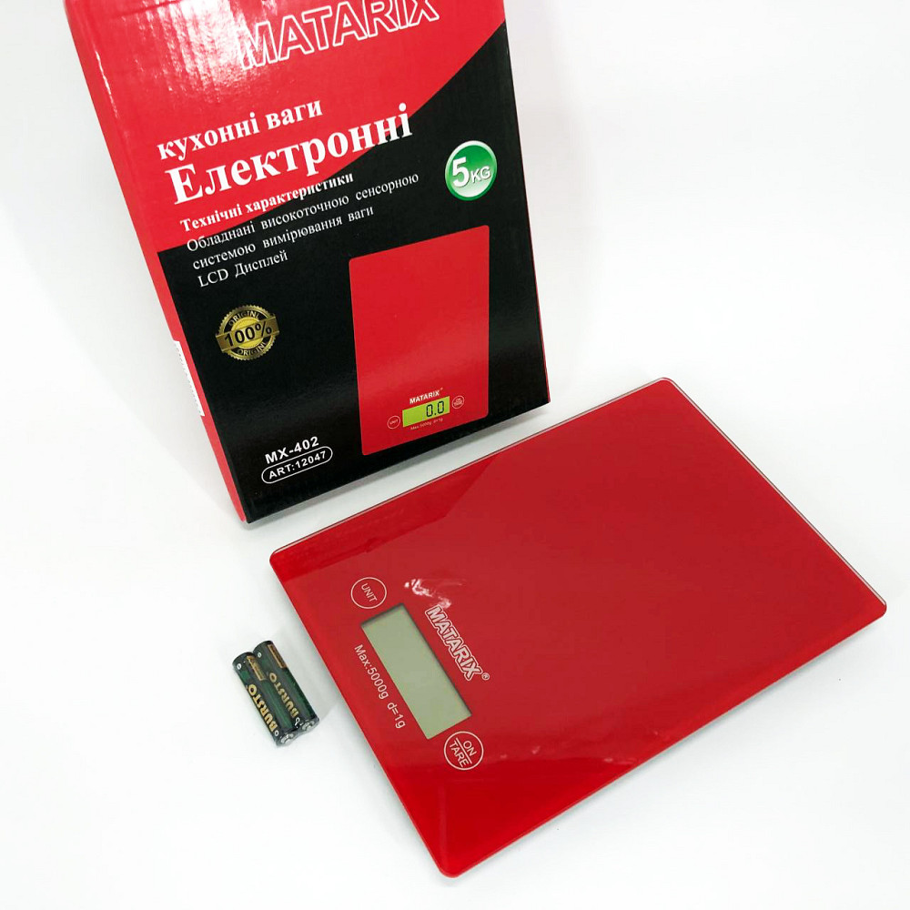 Кухонные весы с плоской поверхностью Matarix MX-402 5 кг, Компактные кухонные весы с батарейками MC-73 Львов - изображение 4