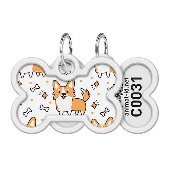 Адресник для собак и кошек металлический WAUDOG Smart ID с QR паспортом, рисунок 