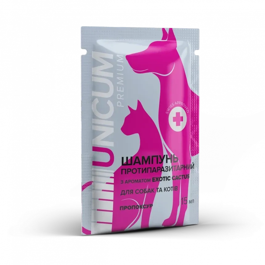 Противоразитарный шампунь UNICUM premium для собак и кошек 15 мл Винница - изображение 1