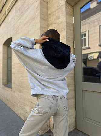 Женский стильный теплый свитшот тринитка на флисе (очень качественная)+трикотаж «Баранчик» Меланж, 42/44 Одесса