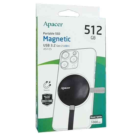 Портативний SSD Apacer Magnetic 512 ГБ Black Київ