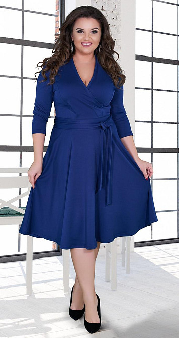 Платье  с расклешённой юбкой и поясом (50) Киев - изображение 5