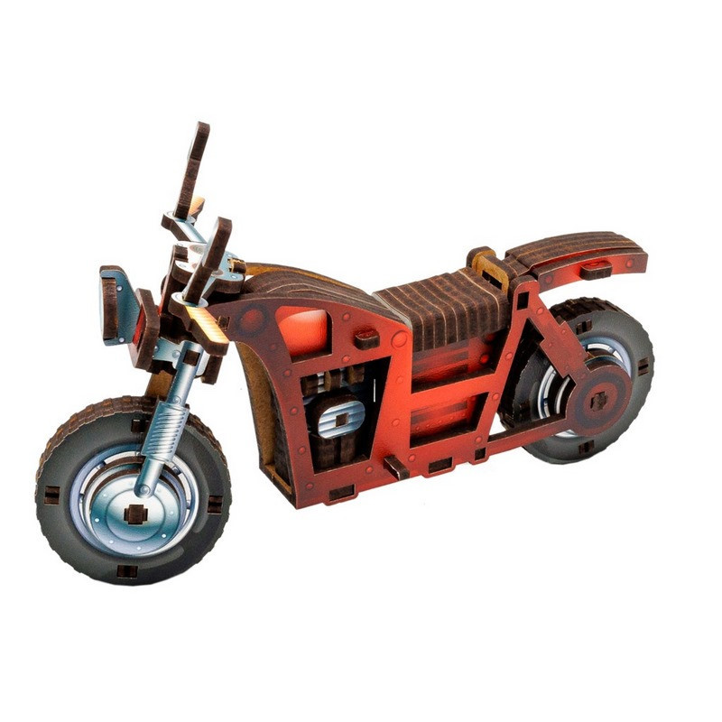 Дитячий дерев'яний 3D конструктор "Турбо байк" Puz-00961, 91 деталь Вінниця - фото 4